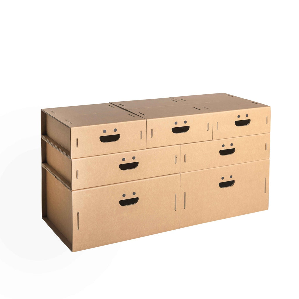 Set scatole organizer armadio 7 pezzi in cartone Avana - Corvasce Design