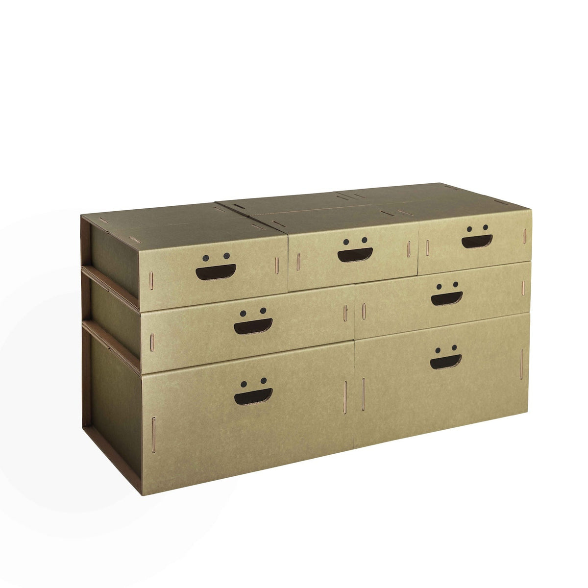 Set scatole organizer armadio 7 pezzi in cartone variante olive - Corvasce Design