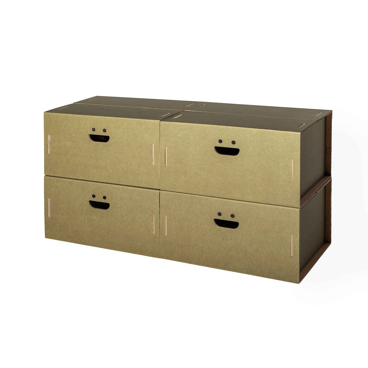 Set 4 scatole L organizer armadio in cartone Olive - Corvasce Design