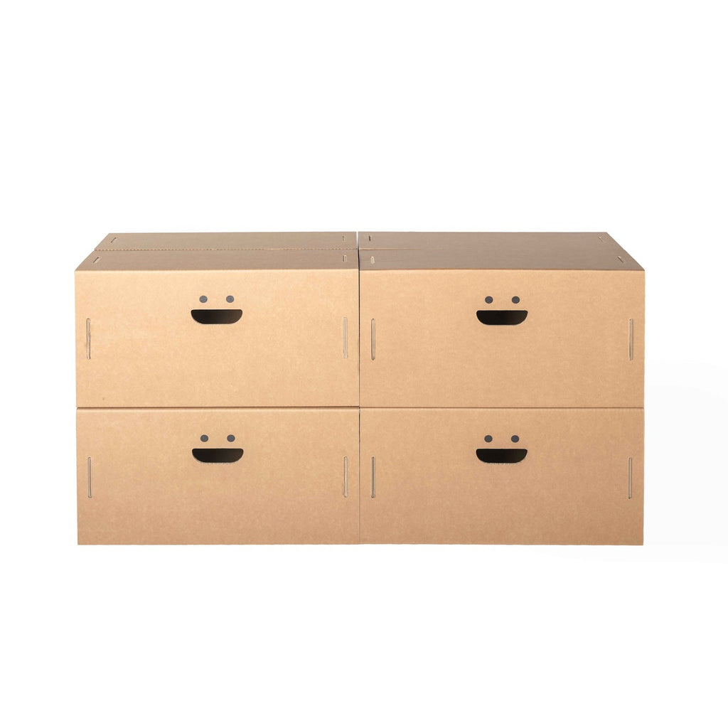 Set 4 scatole L organizer armadio colore 2 Avana - Corvasce Design