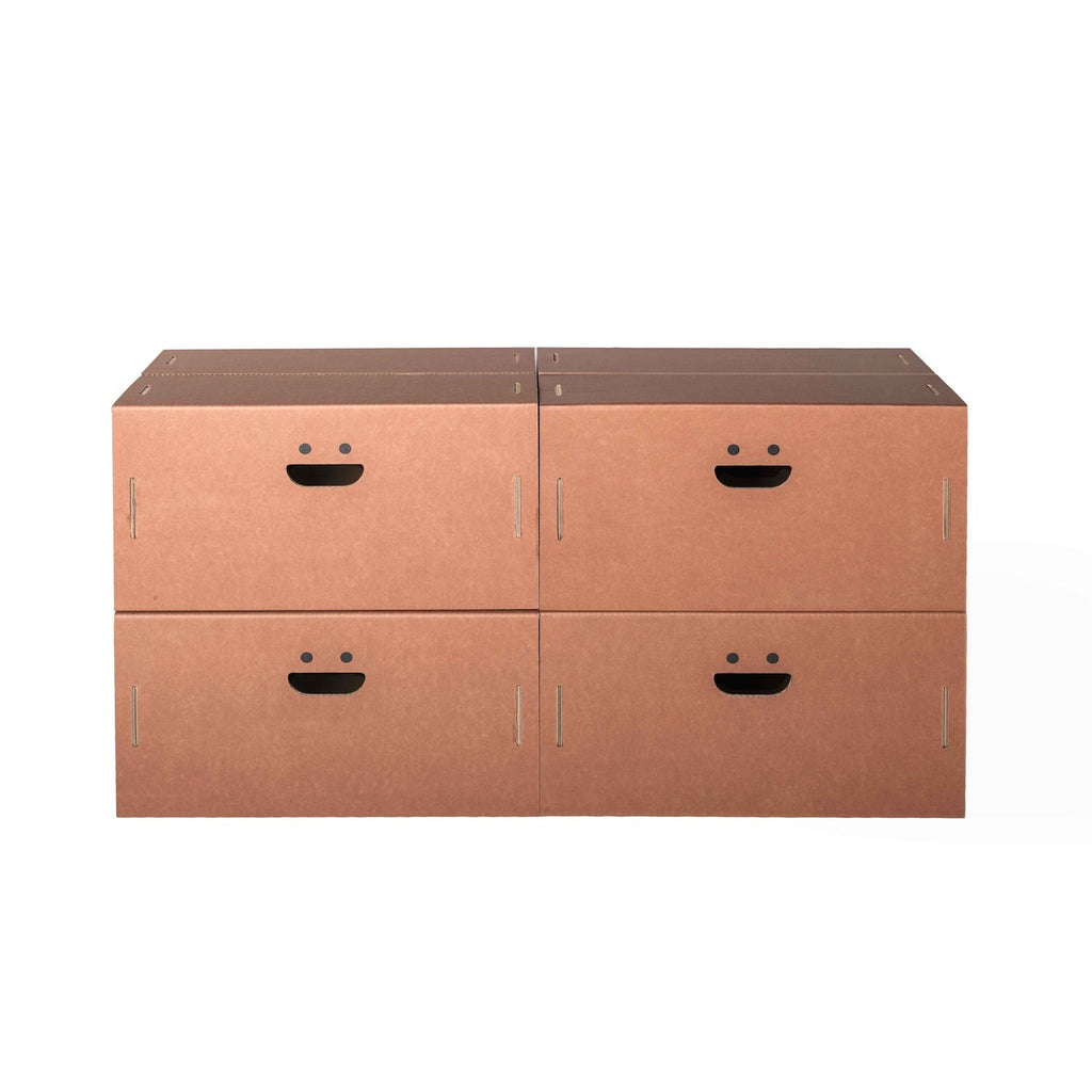 Set 4 scatole L organizer armadio colore 2 Terracotta - Corvasce Design