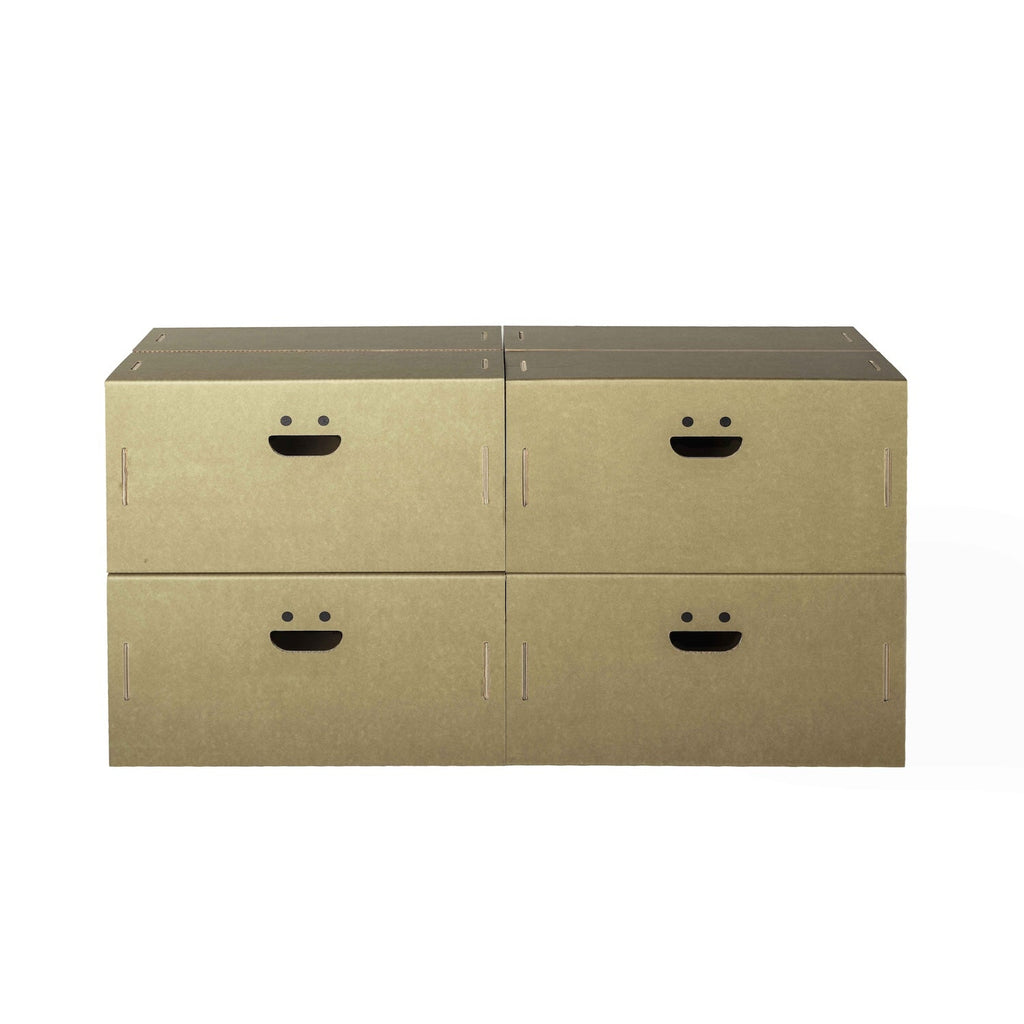 Set 4 scatole L organizer armadio colore 2 Olive - Corvasce Design