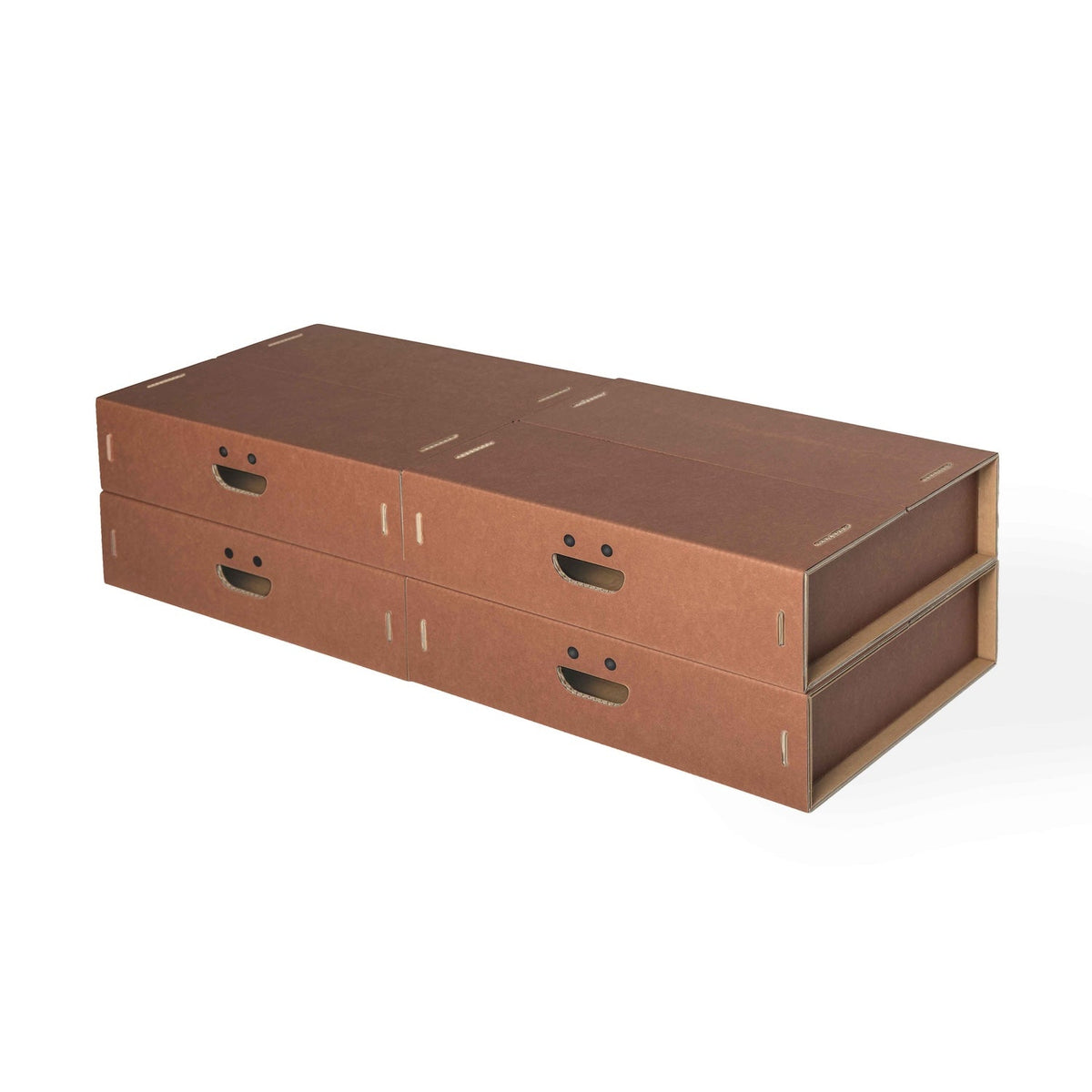 Set 4 scatole M organizer armadio in cartone Terracotta - Corvasce Design