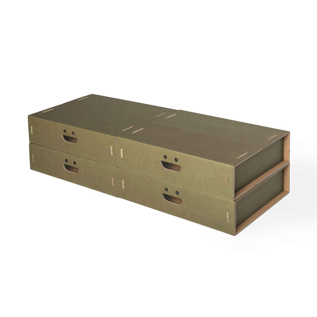 Set 4 scatole M organizer armadio in cartone Olive - Corvasce Design