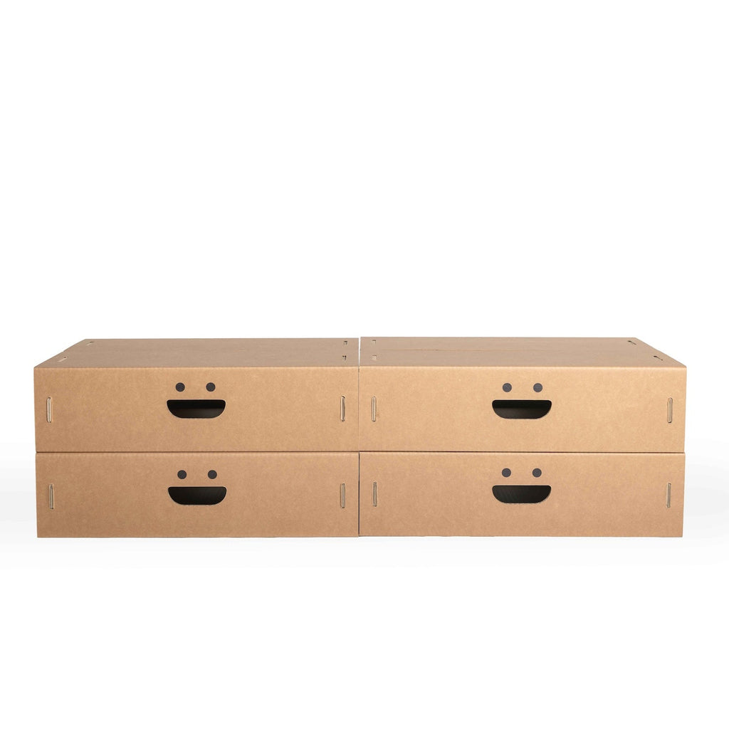 Set 4 scatole M organizer armadio colore 3 Avana - Corvasce Design